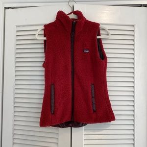Patagonia Los Gatos Reversible Sherpa Vest Maroon/Purple Sz Medium
